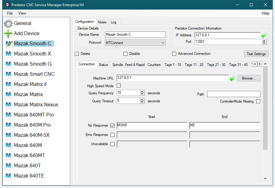Predator CNC Service Mazak MTConnect